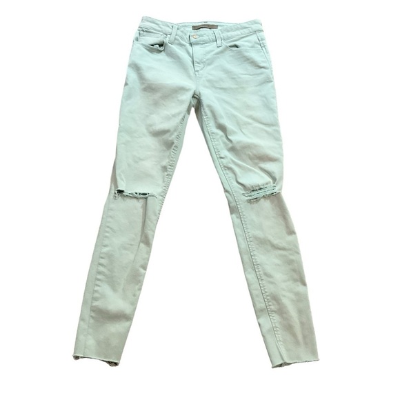 Joe’s The Icon “Flawless” Mid-rise Skinny Ankle Distressed Aqua Jeans Size 27 - Picture 1 of 9